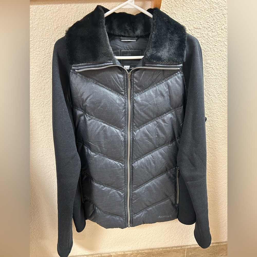 Marmot down jacket. Perfect for cooler fall days.